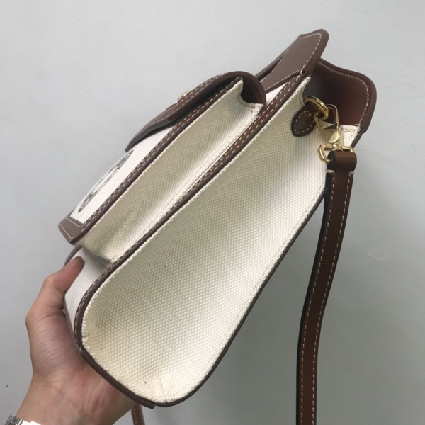 B**rry mini two-tone canvas and leather pocket bag