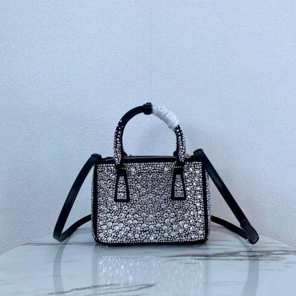 Pra*a galleria satin mini-bag with crystals