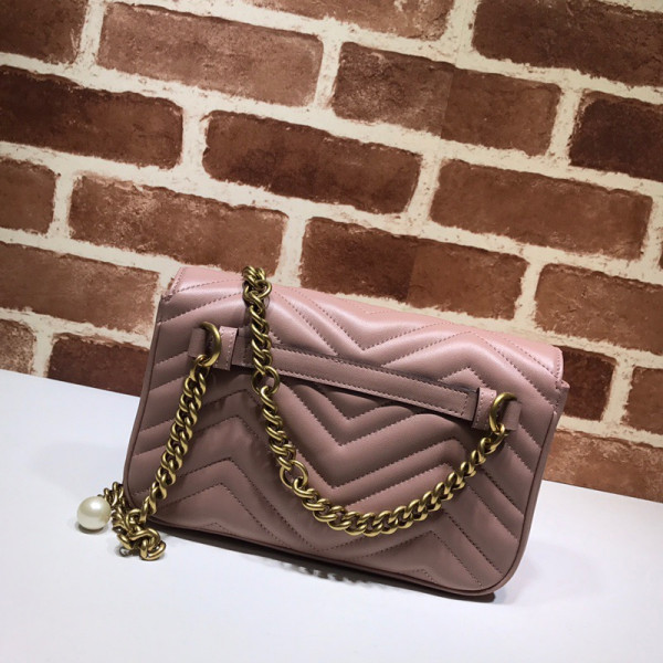 G*u*i gg marmont pearl chain belt bag
