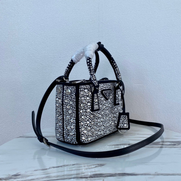 Pra*a galleria satin mini-bag with crystals