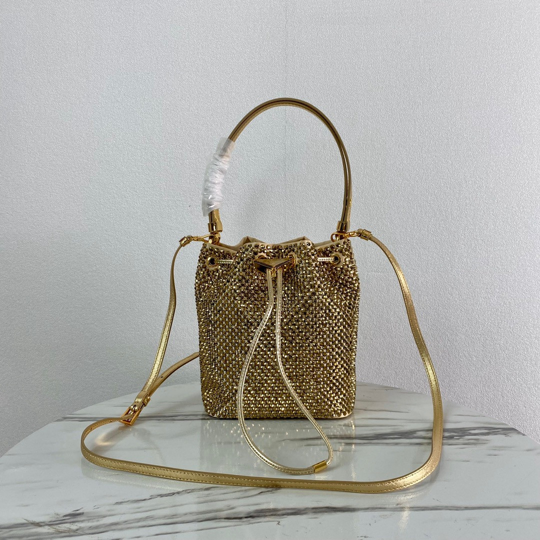 Pra*a satin mini-bag with crystals
