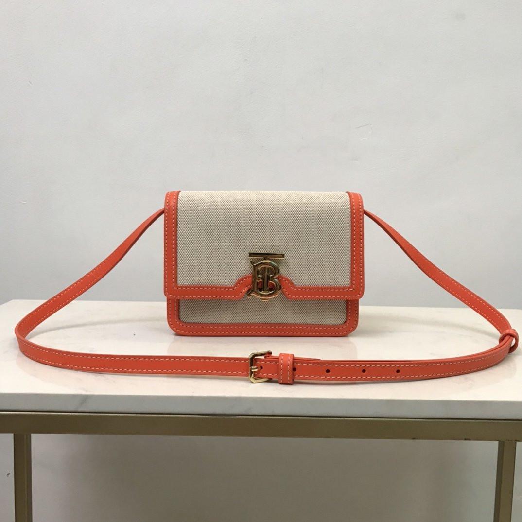 B**rry two-tone canvas and leather tb bag