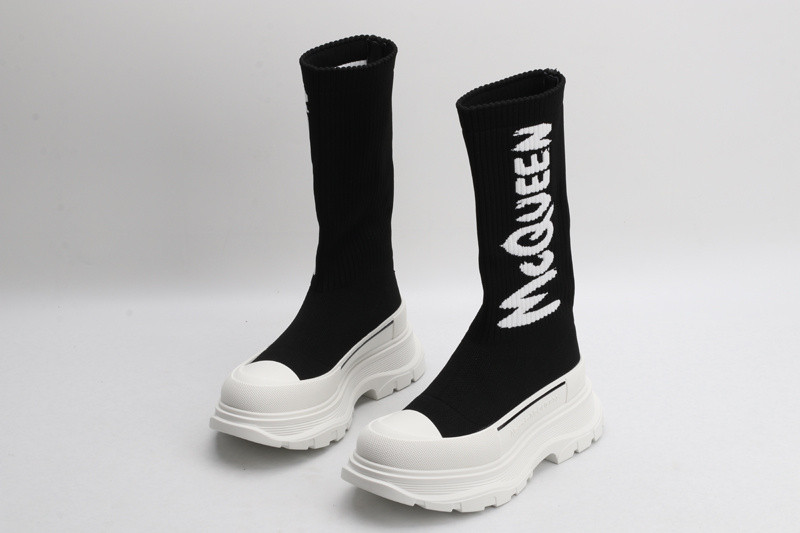ale*d*r M*Q*en graffiti knit tread slick boot